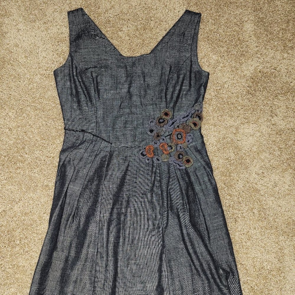 NWOT Anthropologie Tabitha Denim Gray Sheath Dress Sz 4